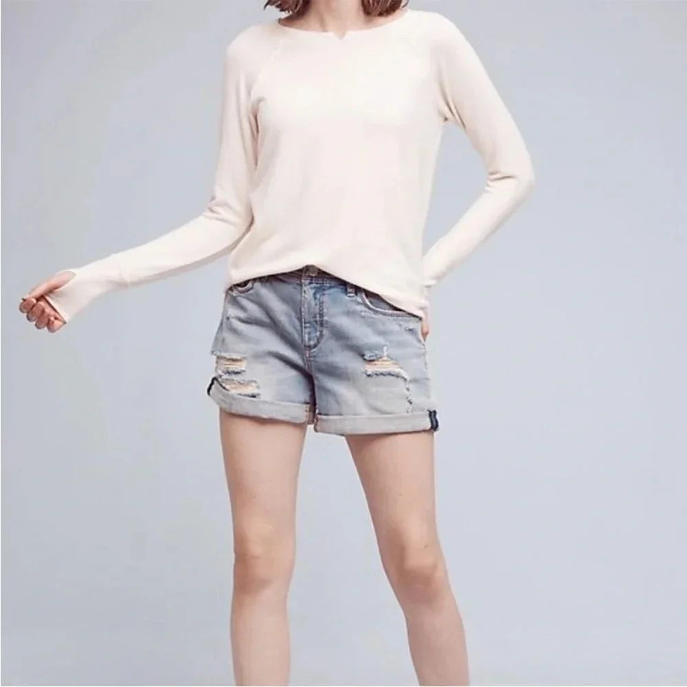 Pilcro and the Letterpress Distressed Denim Jean Shorts - Picture 1 of 5